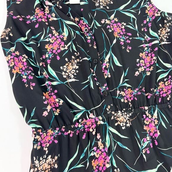 Charles Henry Dress Womens Large Multicolor Floral Sleeveless Button Front Mini - Picture 2 of 10